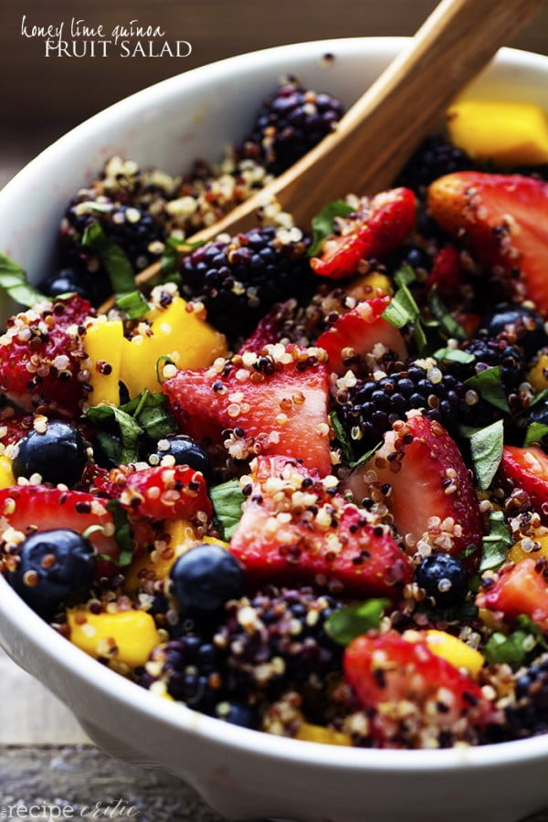 Honey Lime Quinoa Fruit Salad #breakfast #recipe