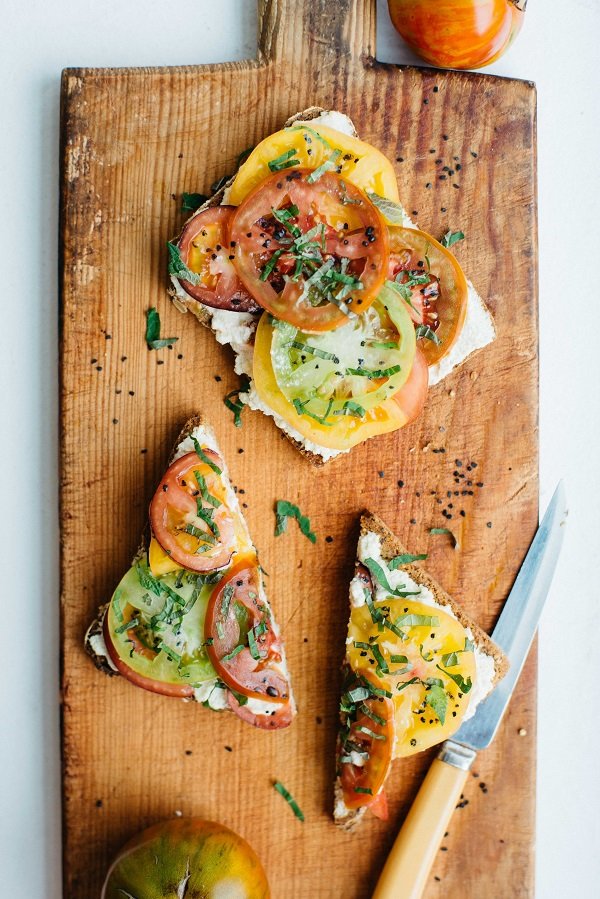 Tomato Toast with Macadamia Ricotta #breakfast #recipe