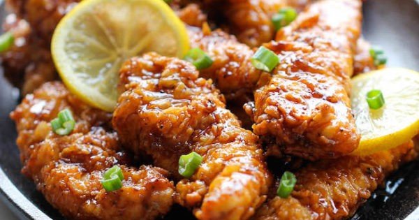 Asian Lemon Chicken Tenders #recipe #dinner