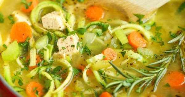 Chicken Zoodle Soup #recipe #dinner