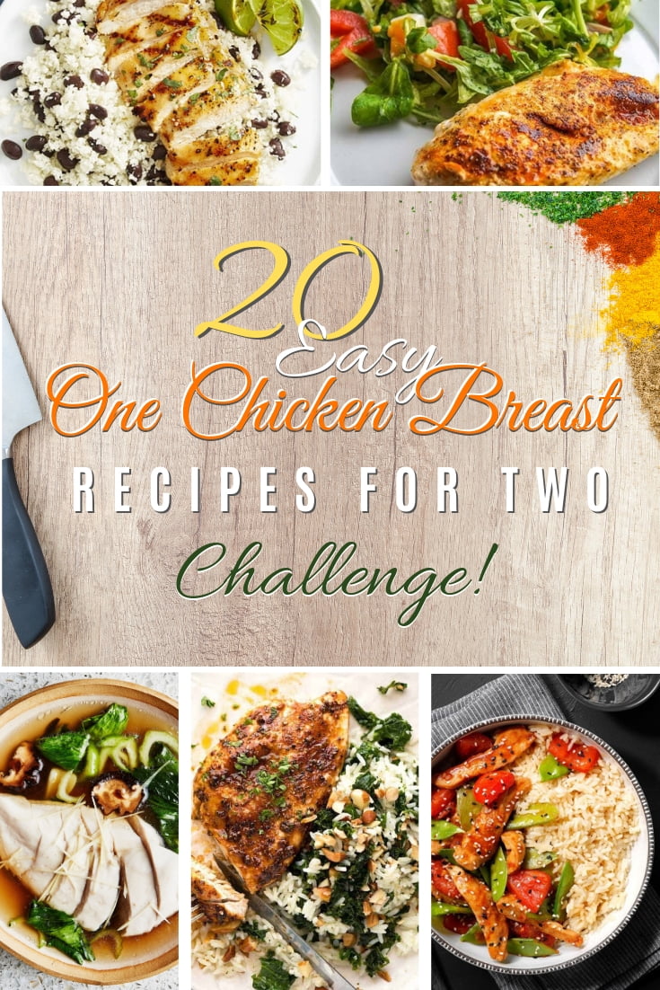 Making a dinner for two using one chicken breast is not only possible but a lot of fun too! Here are 20 easy recipes. Are you up for the challenge? #recipes #dinner