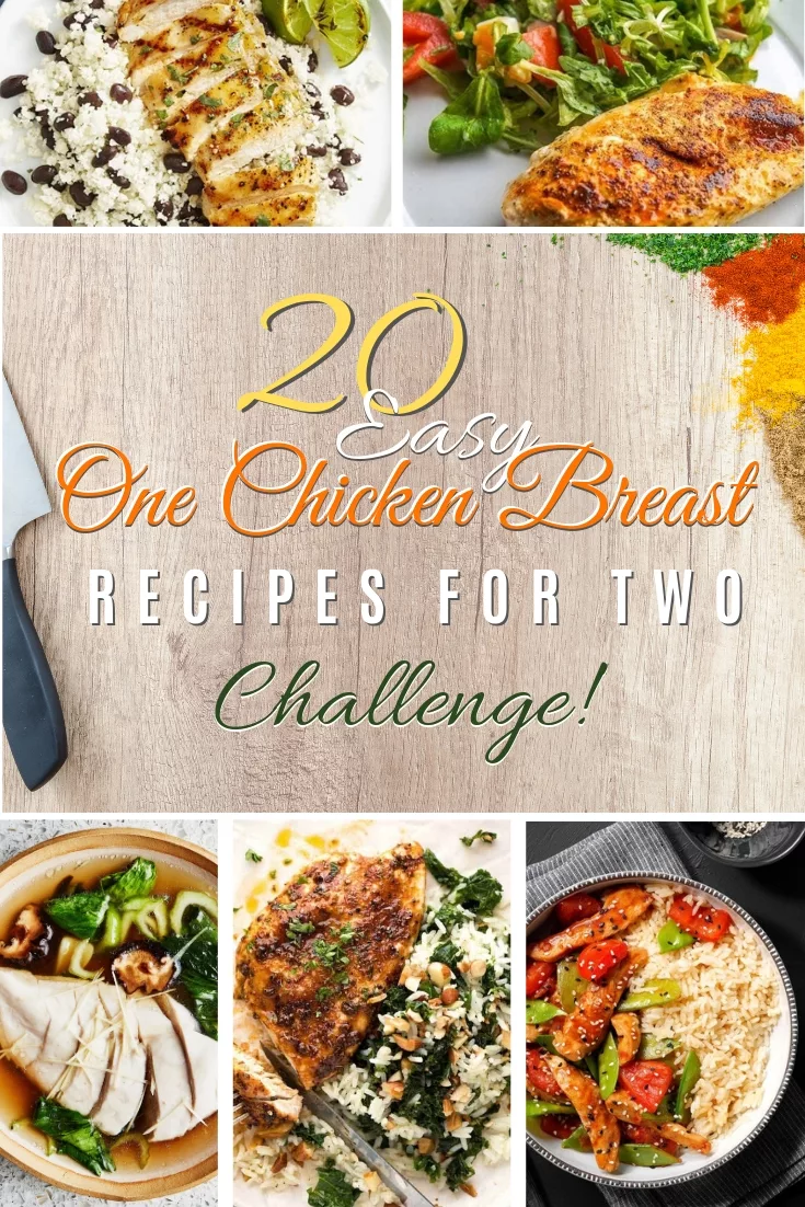 Making a dinner for two using one chicken breast is not only possible but a lot of fun too! Here are 20 easy recipes. Are you up for the challenge? #recipes #dinner