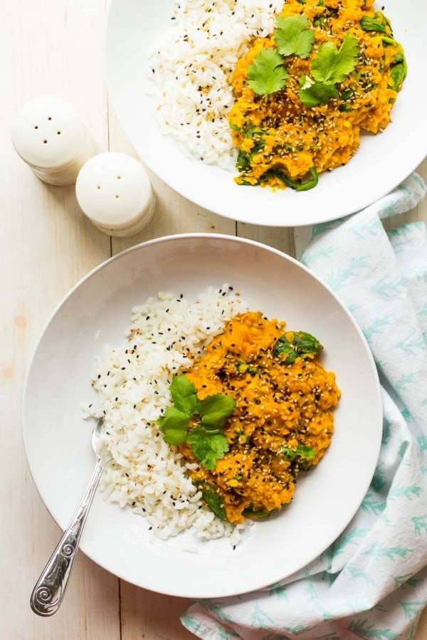 Slow Cooker Butternut Squash Dal #recipe #dinner