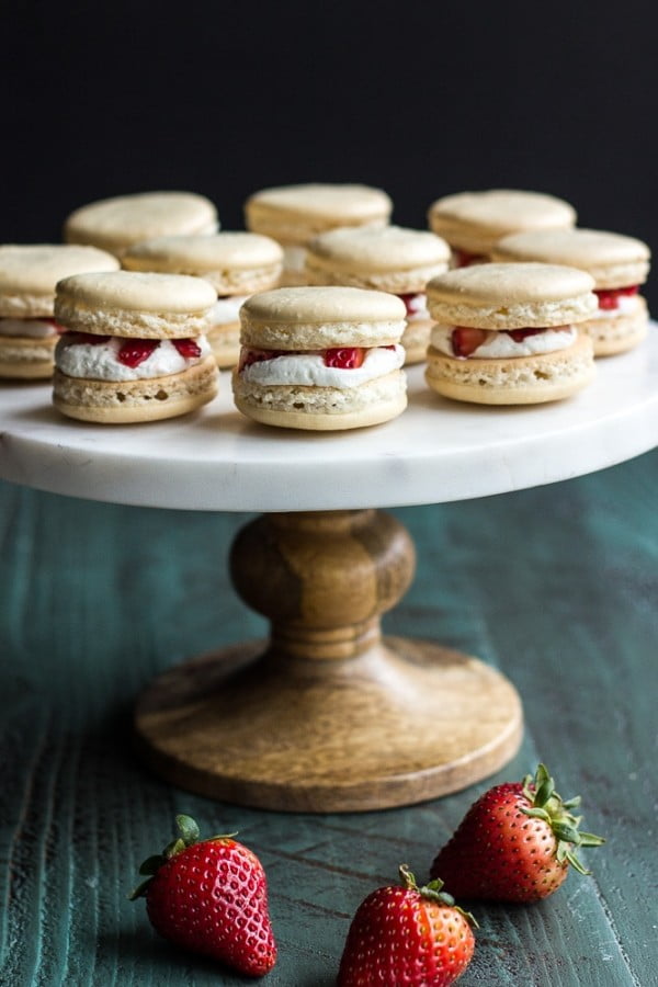 Strawberry Shortcake Macarons #recipe #dessert