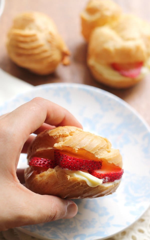 Strawberry Shortcake Cream Puffs #recipe #dessert