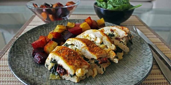 Healthy Stuffed Chicken Breast #chicken #recipe #dinner