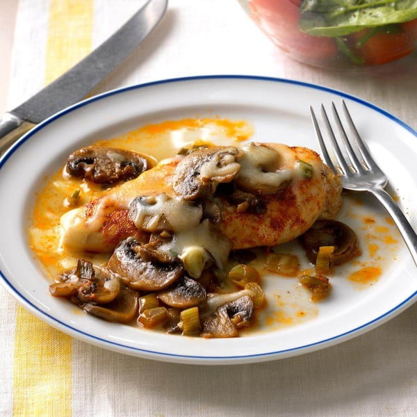 Baked Chicken and Mushrooms #chicken #recipe #dinner