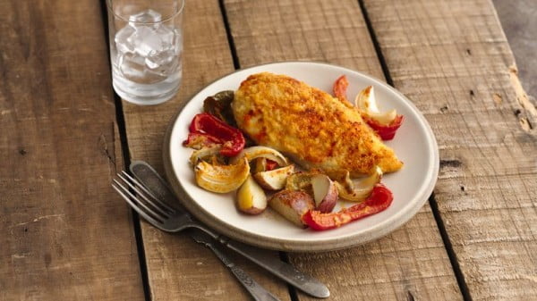 Easy Baked Chicken and Potato Dinner for Two #chicken #recipe #dinner
