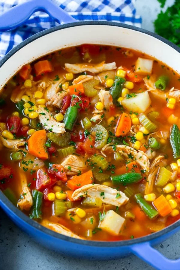 Chicken Vegetable Soup #chicken #soup #dinner #recipe