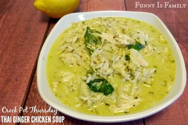 Crock Pot Thai Ginger Chicken Soup #chicken #soup #dinner #recipe