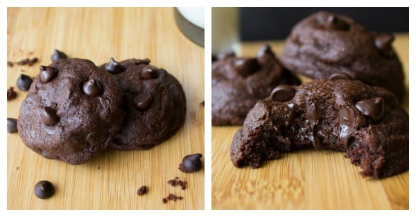 Soft Batch Double Chocolate Cookies #dessert #chocolate #cookies