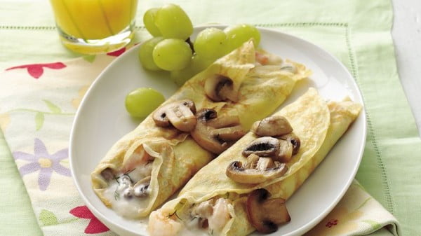 Savory Shrimp Crepes #crepes #recipe #dinner