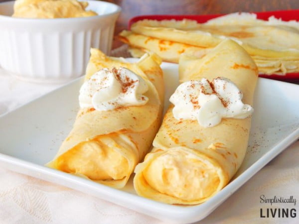 Homemade Pumpkin Crepes #crepes #recipe #dinner