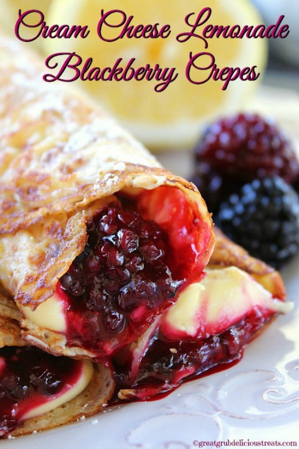 Cream Cheese Lemonade Blackberry Crepes #crepes #recipe #dinner