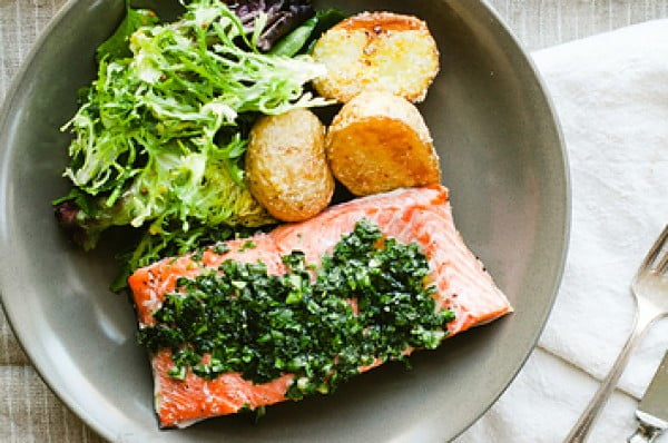 Quick And Easy Salmon With Simple Roasted Potatoes #recipe #fish #dinner