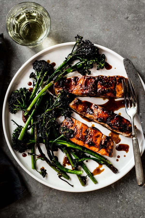 Teriyaki Salmon with Broccolini #recipe #fish #dinner