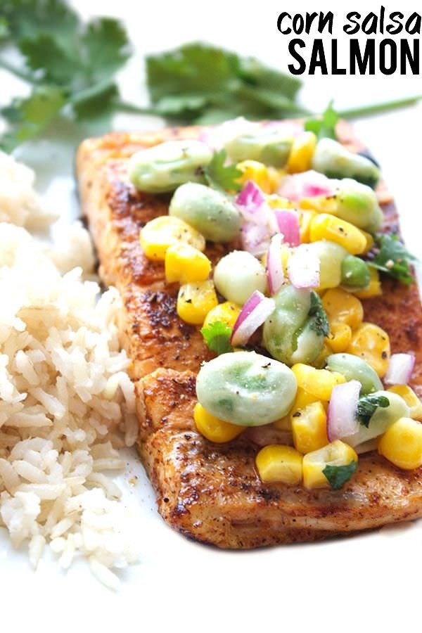 Corn Salsa Salmon #recipe #fish #dinner