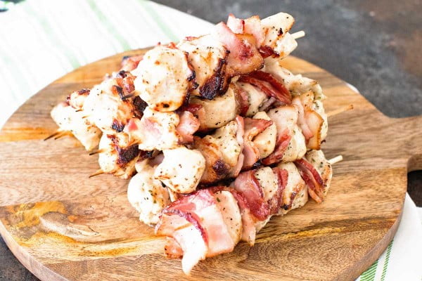 Bacon Ranch Chicken Kabobs #grill #dinner #recipe