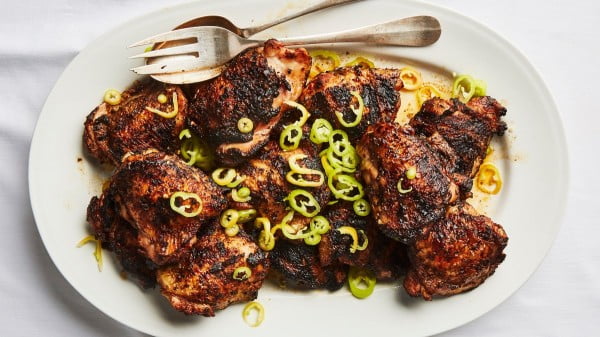 Grilled Chicken with Banana Peppers Recipe #grill #dinner #recipe