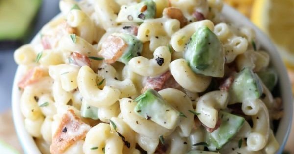 Bacon and Avocado Macaroni Salad #recipe #salad #healthy