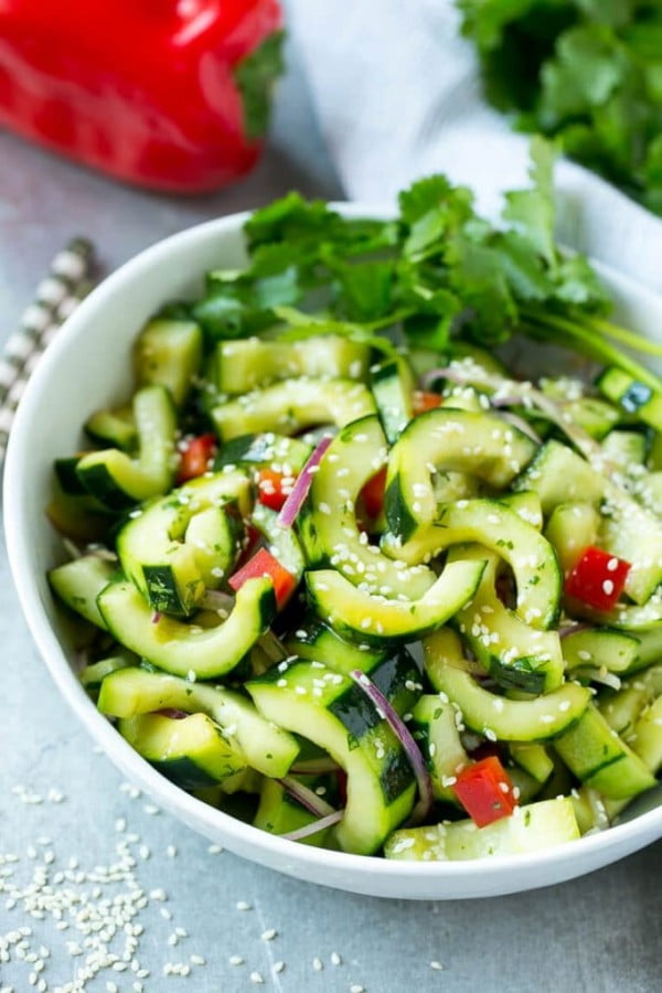 Asian Cucumber Salad #recipe #salad #healthy