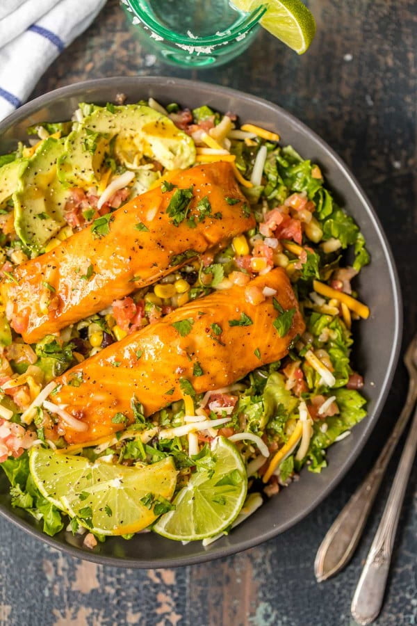 Tequila Lime Salmon Salad #recipe #salad #healthy