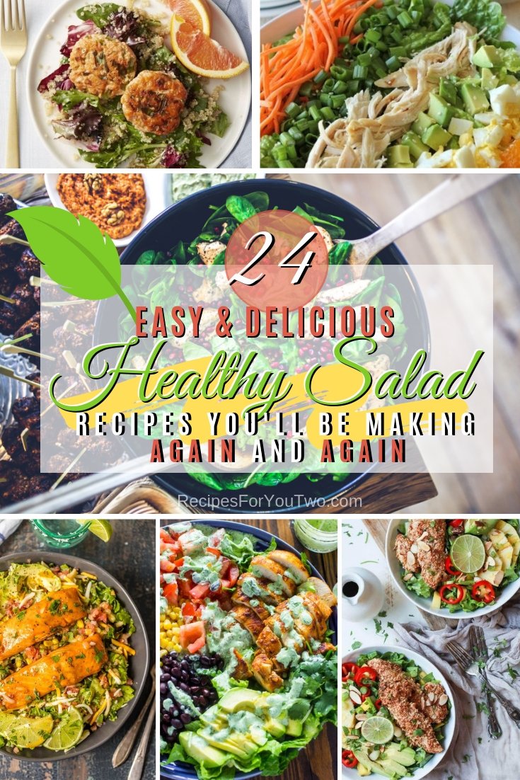 Make a salad that's health, delicious and full of nutrients for lunch or dinner. Here are 24 amazing recipes to try. Great list! #recipe #lunch #dinner #salad
