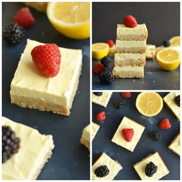 Skinny Greek Yogurt Lemon Bars {GF, Low Calorie} #lowcalorie #recipe #dinner