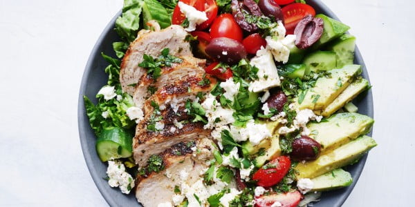 Mediterranean Grilled Chicken Salad Is The Healthy Summer Dinner You've Been Waiting For meat-salad