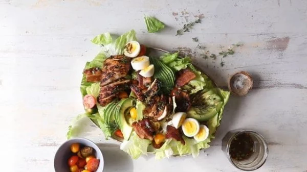 Grilled Balsamic Chicken Cobb Salad. #meat #salad #dinner #recipe