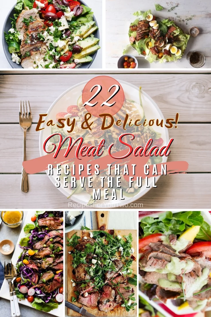 Attention all meat lovers! You will love these fantastic 22 meat salad recipes and they will make the full meal. Great list! #recipe #dinner #salad #meat