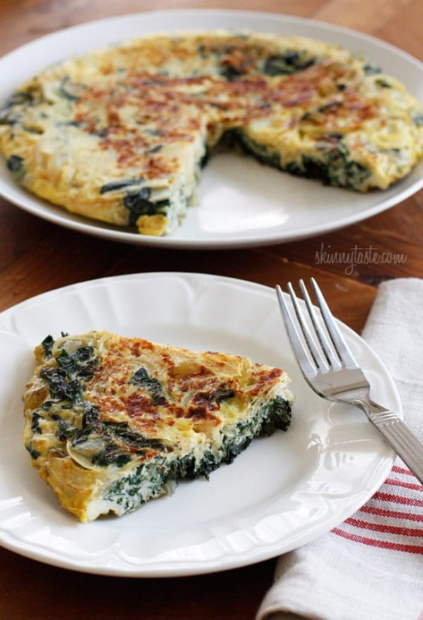 Light Swiss Chard Frittata #meatless #dinner #recipe