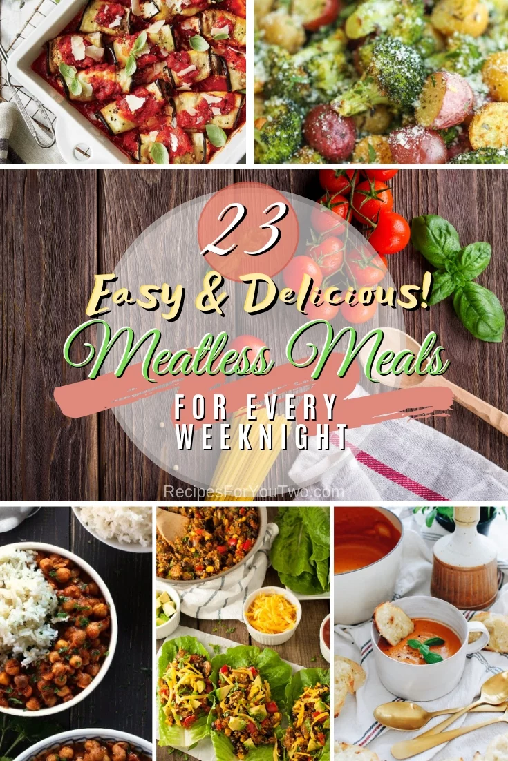 Delicious, easy, hearty, and meatless! These are 23 amazing meatless meal recipes for every weeknight. Great list! #recipe #meatless #dinner