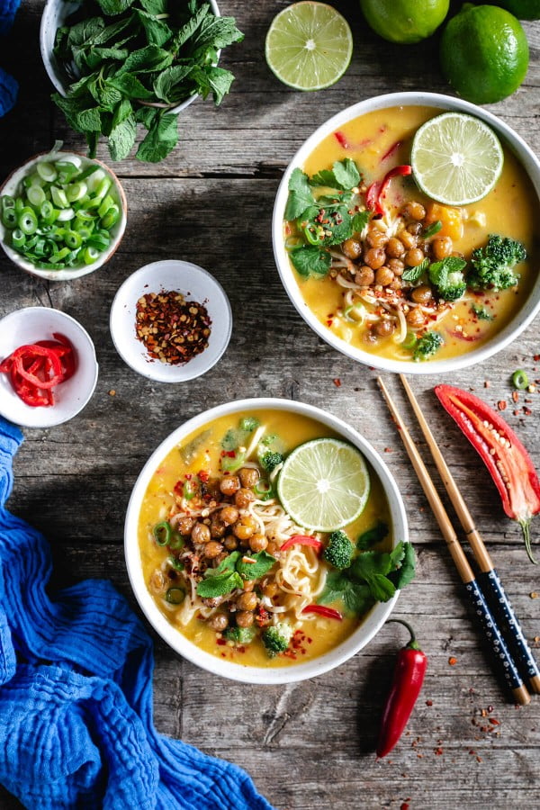 Thai Style Pumpkin Laksa #noodles #soup #dinner #recipe