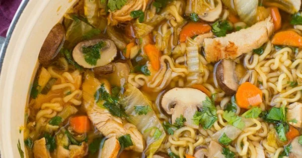 Asian Chicken Noodle Soup Recipe #noodles #soup #dinner #recipe
