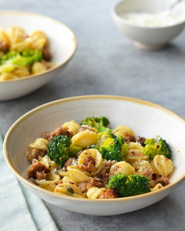 Orecchiette with Sausage and Broccoli #pasta #dinner #recipe