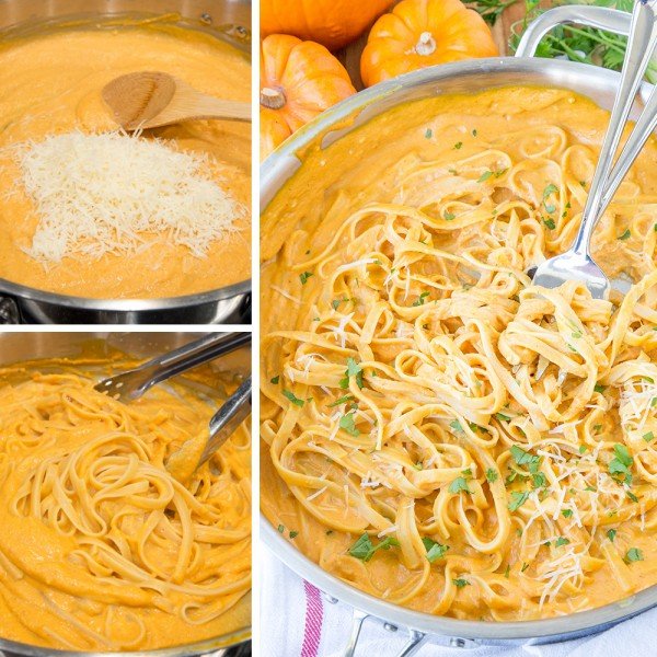 Creamy Pumpkin Alfredo #pasta #dinner #recipe