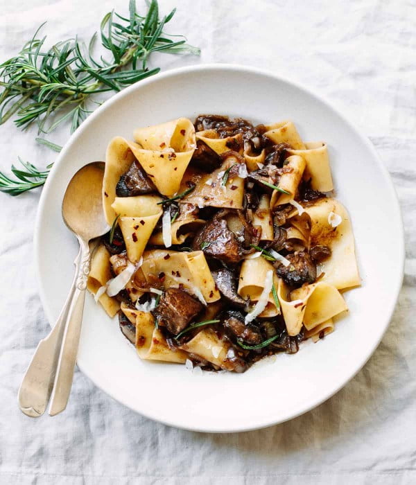 Pappardelle Pasta with Portobello Mushroom Ragu #pasta #dinner #recipe