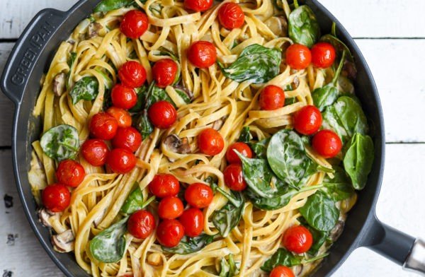 Creamy Vegan Mushroom & Spinach 20 #pasta #dinner #recipe