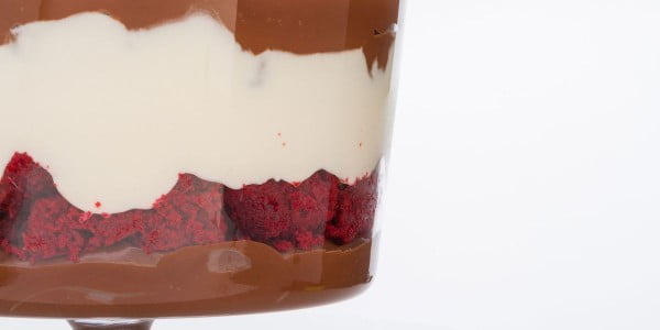 Red Velvet-Ganache Trifle #romantic #recipe #dessert