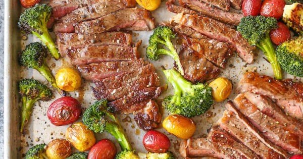 Sheet Pan Steak and Veggies #steak #recipe #dinner
