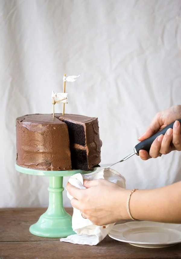 Easy Chocolate Layer Cake | Pretty. Simple. Sweet. #cake #recipe #dessert