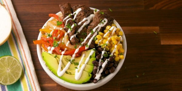 Steak Fajita Power Bowls #steak #recipe #dinner