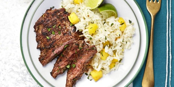 Chili Steak with Hawaiian Rice #steak #recipe #dinner