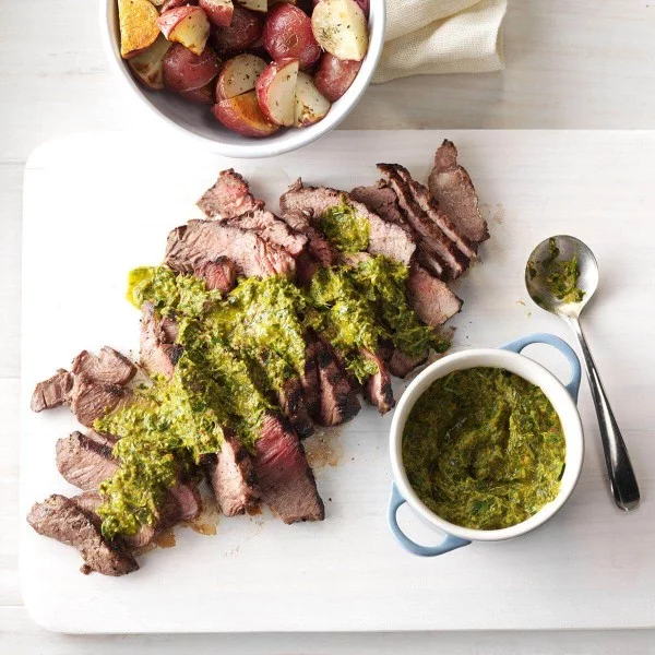 Steak with Chipotle-Lime Chimichurri #steak #recipe #dinner