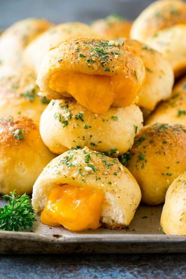 Cheese Bombs with Garlic Butter #superbowlparty #snacks #recipe