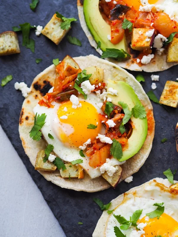 Kimchi Breakfast Tacos #tacotuesday #taco #recipe #dinner