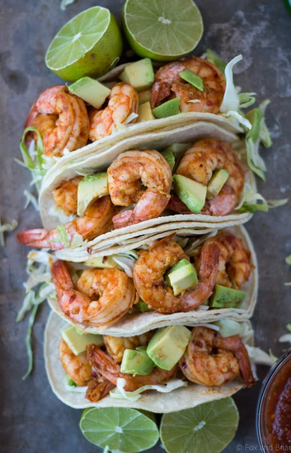 Chili Lime Shrimp Tacos with Cabbage Slaw #tacotuesday #taco #recipe #dinner