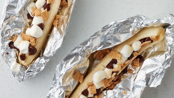 Grilled Chocolate Banana Foil Pack #toasteroven #recipe #dinner