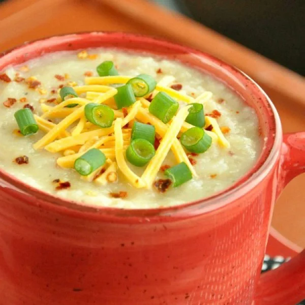 Pot Veggie Loaded Baked Potato Soup Recipe #vegetarian #crockpot #dinner #recipe